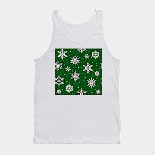 Christmas Folk Snowflakes2 Green Tank Top